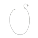 Silver-Tone Flat Snake Chain Necklace with zinc-alloy hardware | NA695-01 | image 1