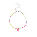 Multicolor Beaded Heart Eye Anklet with polyester details | JL7358-01 | image 1