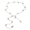 Silver-Tone Fine Faux Pearl Waist Chain with faux pearl details | BCN0267-02 | image 1