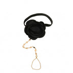 Black Flower Toe Anklet with zinc alloy details | JL7400-01 | image 1