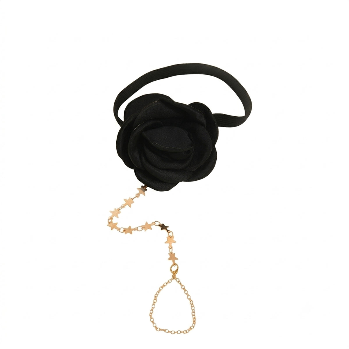Black Flower Toe Anklet with zinc alloy details | JL7400-01 | image 1