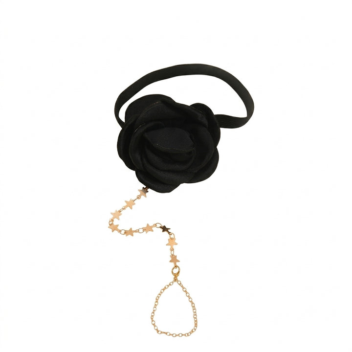 Black Flower Toe Anklet