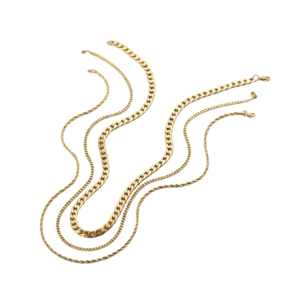 Gold-Tone Chain Necklace Set with zinc-alloy hardware | NA928-01 | image 1