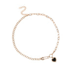 Silver-Tone Black Heart Necklace with zinc-alloy hardware | NA609-01 | image 1