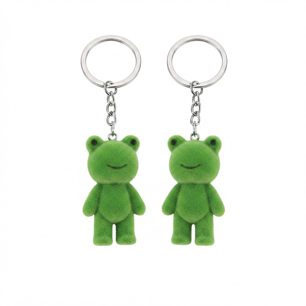 Two-piece green frog plush keychain set | KCA069-02 | image 1