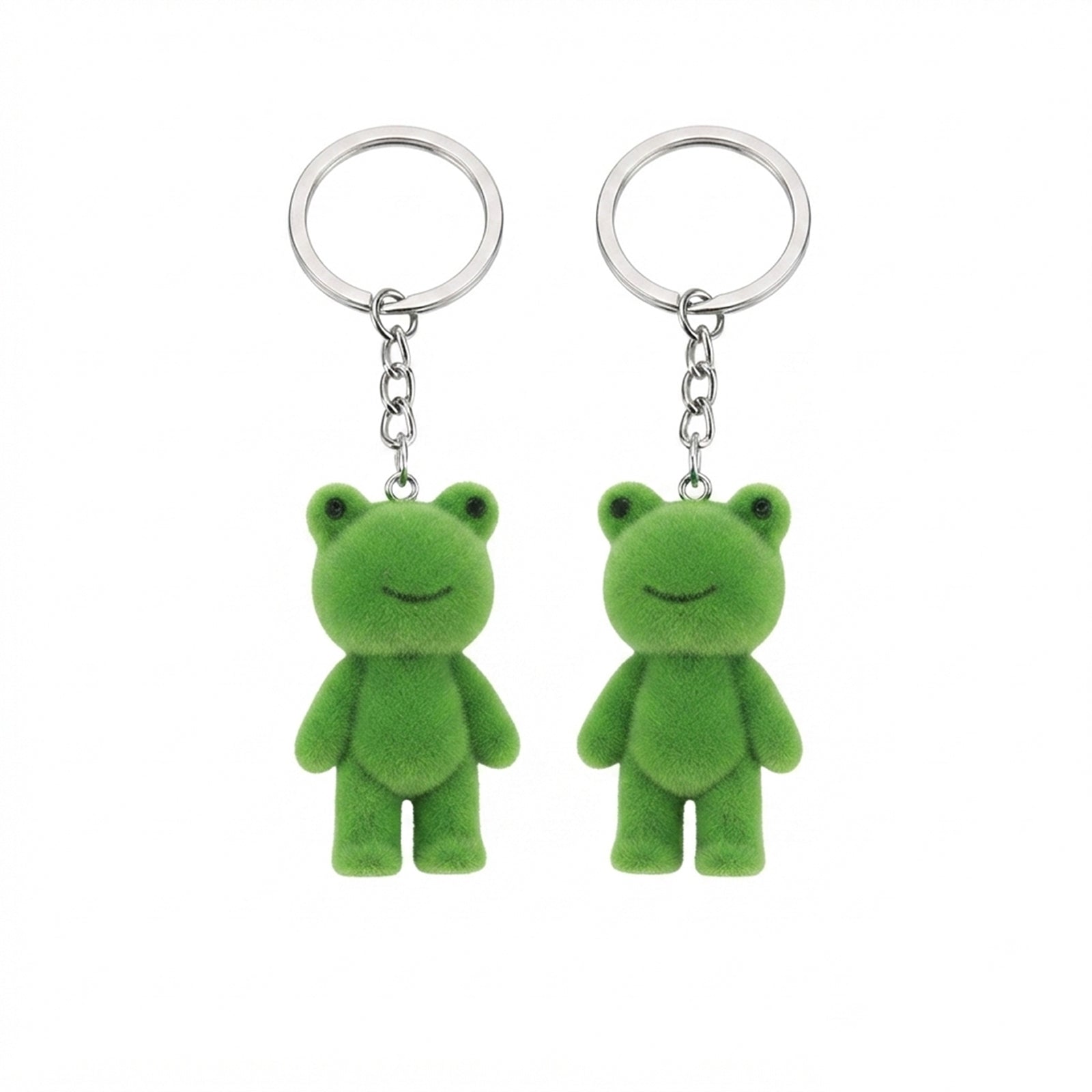 Two-piece green frog plush keychain set | KCA069-02 | image 1