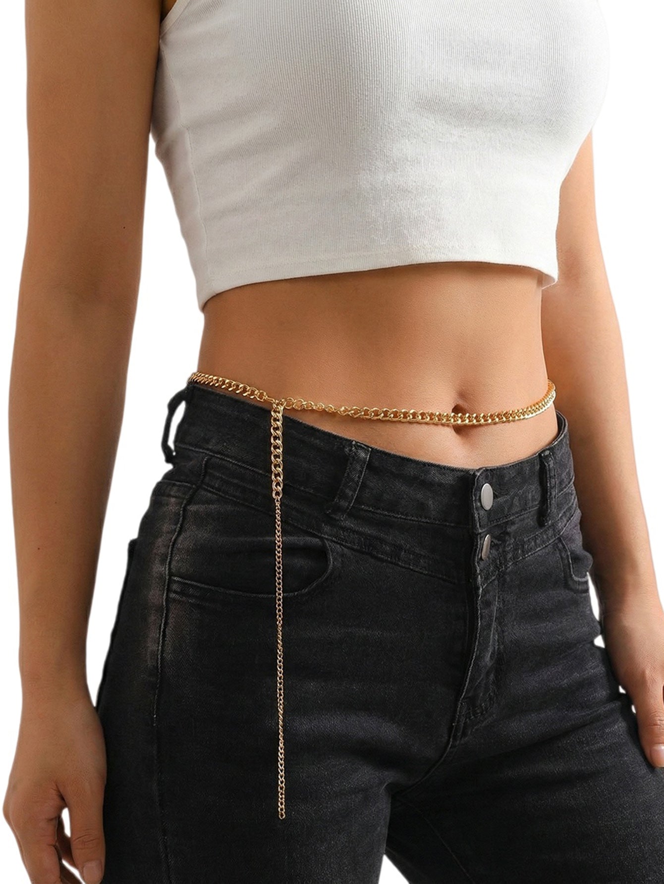 Gold-Tone Chunky Chain Waist Chain with zinc-alloy details | BCN0284-02 | image 2
