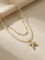 Gold-Tone Starfish Necklace Set with glass and zinc-alloy details | NA211-01 | image 2