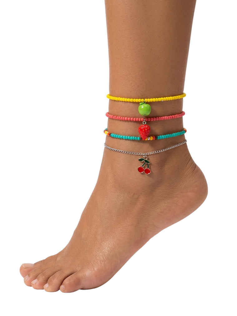 Fruit Charm Beaded Anklet Set with plastic and alloy details | JL7221-01 | image 2