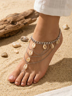 Silver-Tone Shell Toe Anklet with zinc alloy details | JL7330-01 | image 2