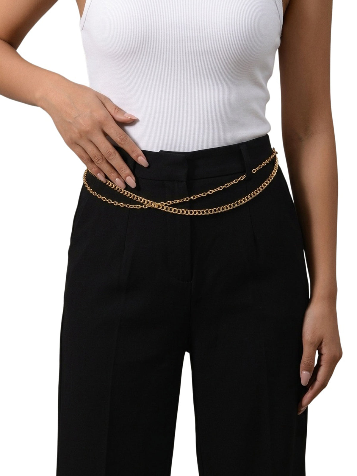 Gold-Tone Double-Layer Waist Chain with zinc-alloy details | BCN0289-01 | image 2