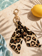 Leopard-print satin keychain with knotted detail | KCA058-01 | image 2