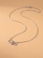 Silver-Tone Cupid Heart Necklace with zinc-alloy hardware | NA585-03 | image 2