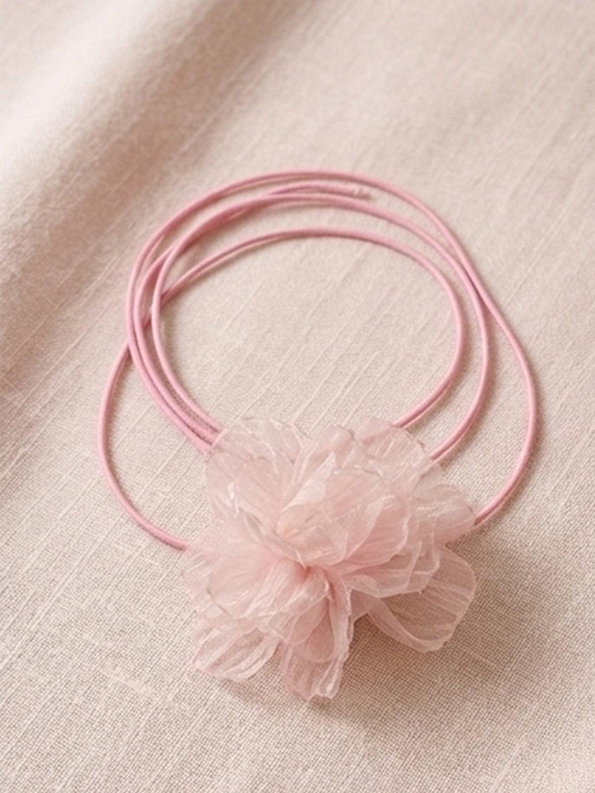 Pink Lace Flower Wrap Necklace with polyester fabric | NA637-01 | image 2