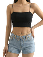Gold-Tone Layered Tassel Waist Chain with zinc-alloy details | BCN0235-01 | image 2
