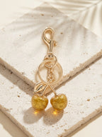 Crystal-look cherry keychain and bag charm | KCA084-01 | image 2