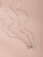 Silver-Tone Magnetic Heart Necklace Set with zinc-alloy hardware | NA446-01 | image 2