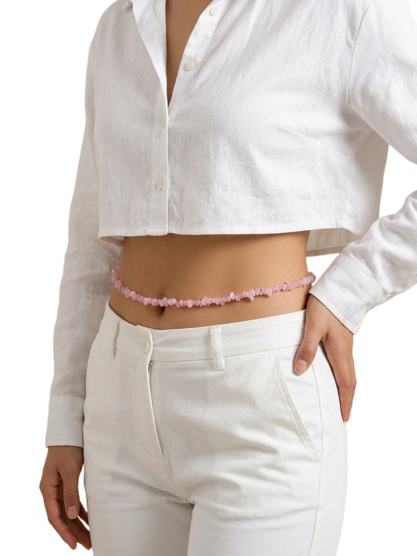Magenta Natural Stone Waist Chain with stone beads | BCN0020-06 | image 2