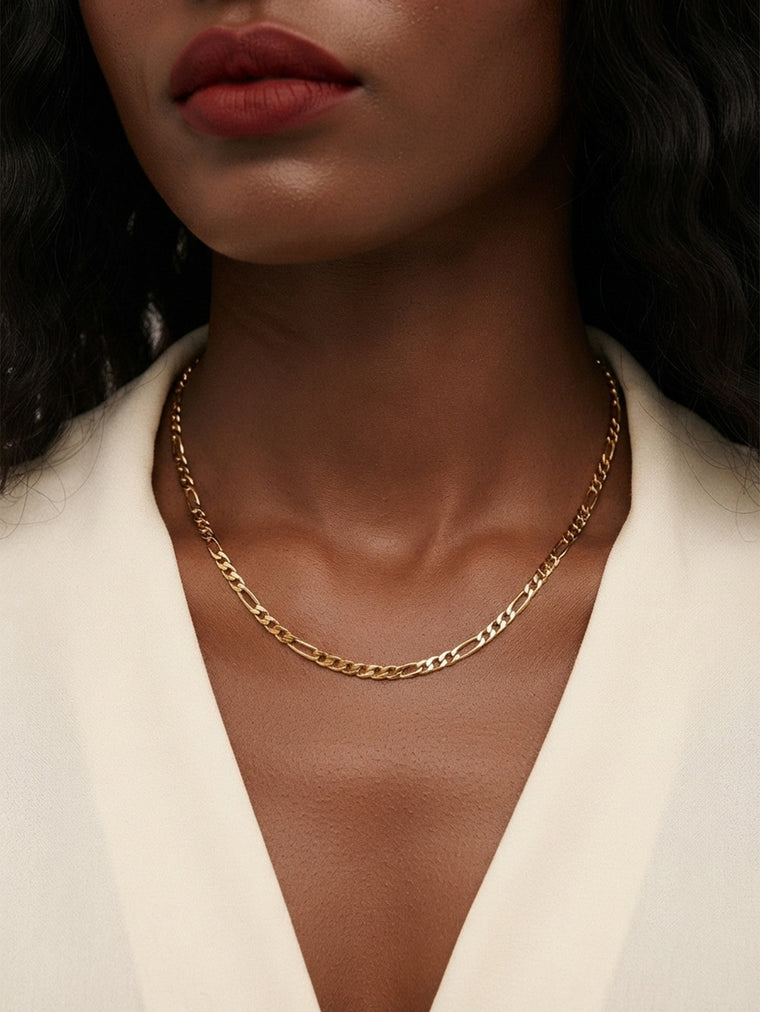 Gold-Tone Layered Chain Necklace with zinc-alloy hardware | NA465-01 | image 2