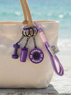 Mini barbell keychain with fitness theme | KCA085-08 | image 2