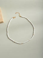 White Glass Beaded Necklace with glass beads | NA576-03 | image 2