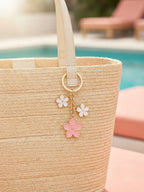 Pink and white cherry blossom keychain | KCA070-07 | image 2