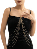Gold-Tone Costume Body Chain with zinc-alloy details | BCN0203-01 | image 2