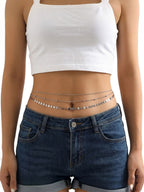 Silver-Tone Triple-Layer Sequin Waist Chain Set with zinc-alloy details | BCN0827-02 | image 2