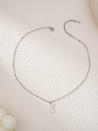 Silver-Tone Bone Pendant Necklace with zinc-alloy hardware | NA306-02 | image 2