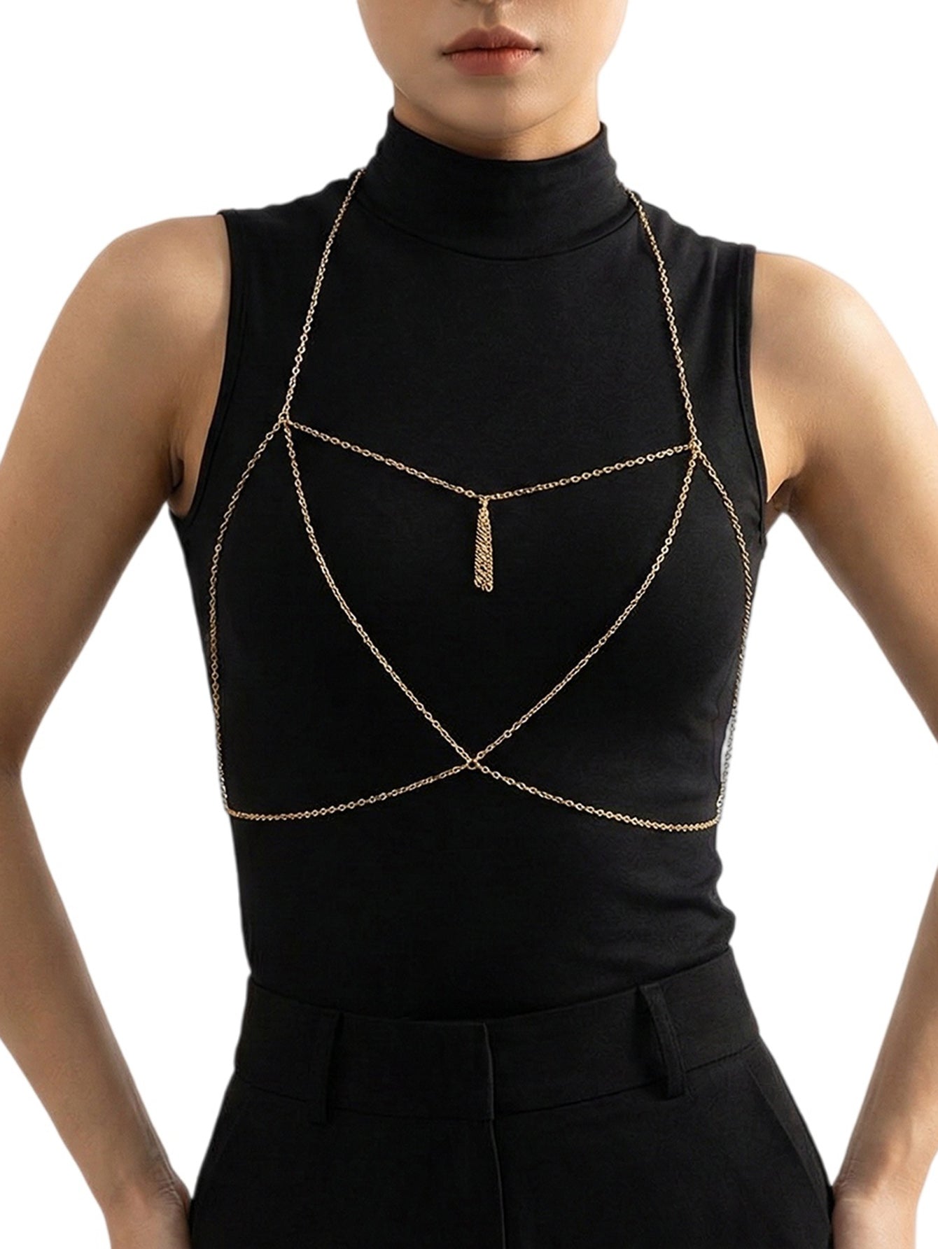 Gold-Tone Costume Body Chain with zinc-alloy details | BCN0205-01 | image 2