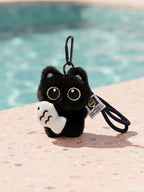 Black cat plush keychain with strawberry accent | KCA077-01 | image 2