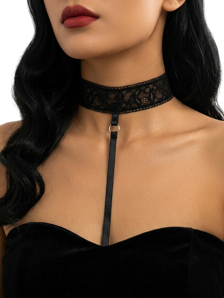 Black Lace Garter Body Chain with polyester straps | BCN0759-02 | image 2
