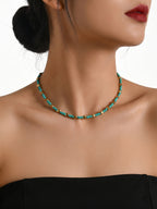 Teal Heart Beaded Necklace with zinc-alloy and plastic details | NA600-02 | image 2