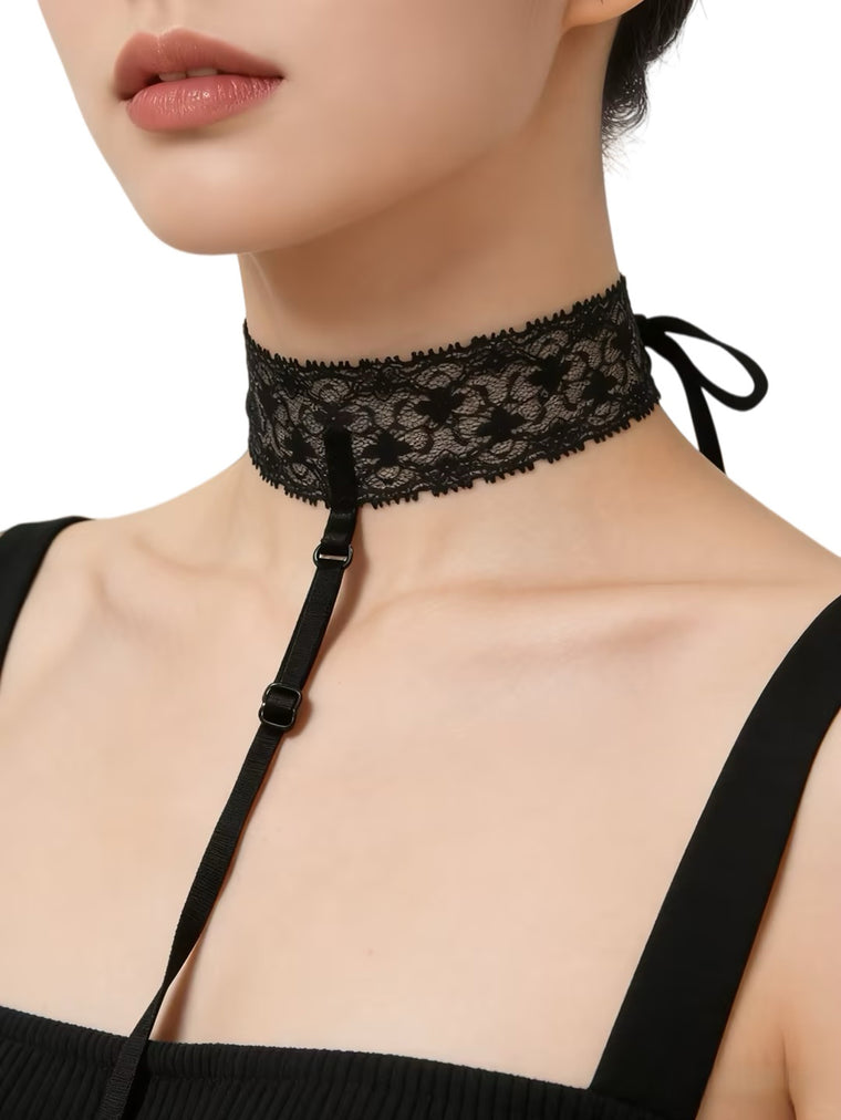 Black Lace Garter Body Chain with polyester straps | BCN0755-02 | image 2