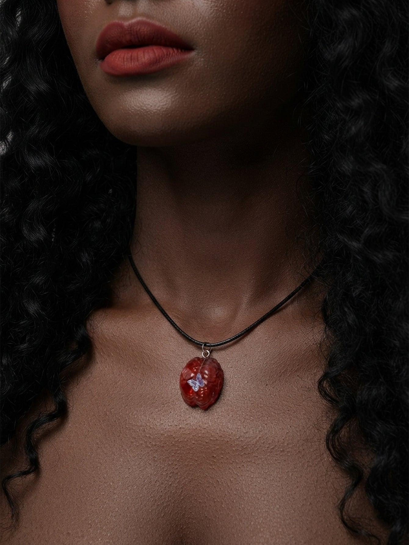 Halloween Brain Butterfly Necklace with plastic components | NA734-01 | image 2