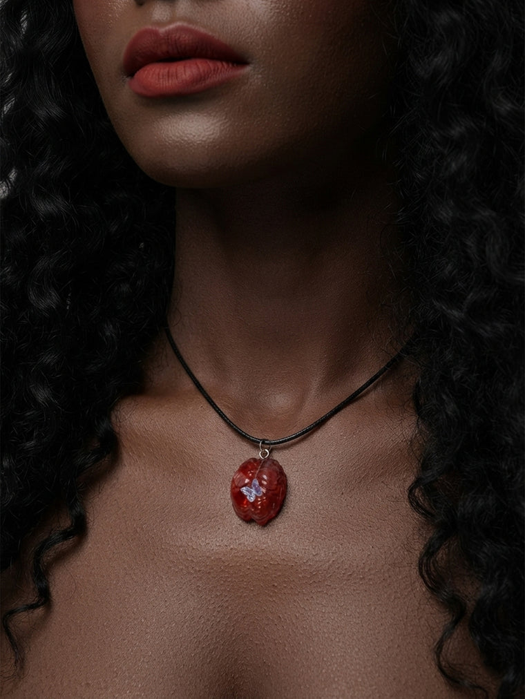 Halloween Brain Butterfly Necklace with plastic components | NA734-01 | image 2