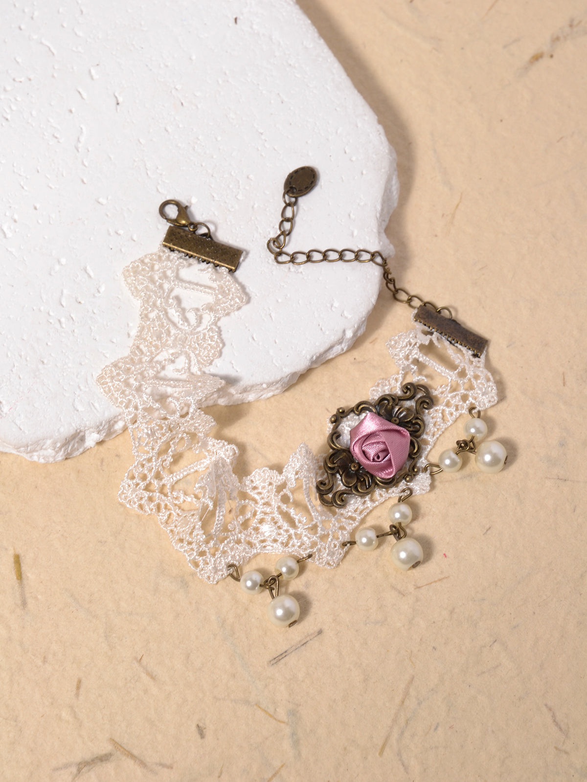 White Faux Pearl Flower Anklet with polyester details | JL7056 | image 2