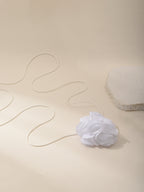 White Flower Wrap Necklace with polyester fabric | NA784-02 | image 2