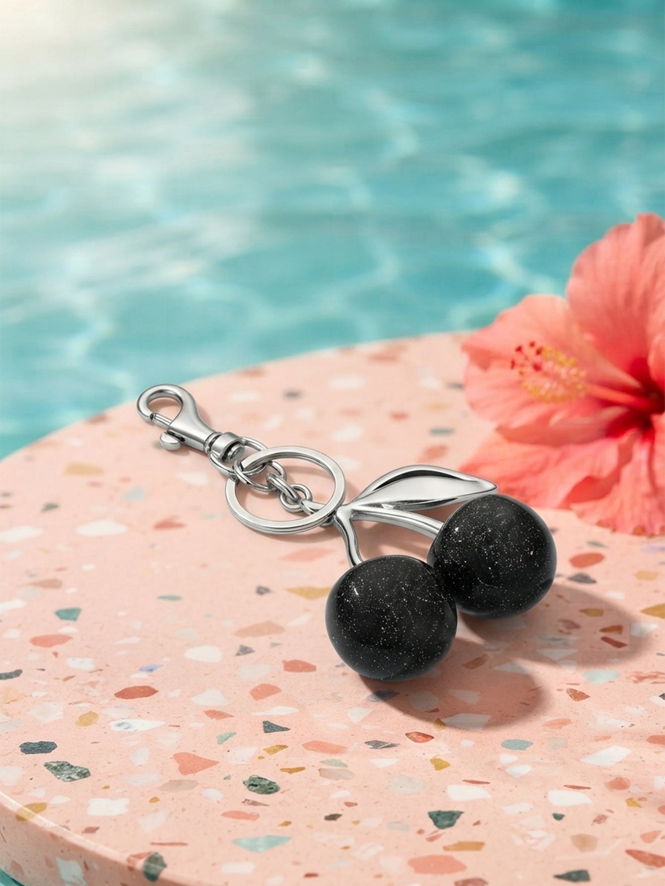 Black cherry keychain and bag charm | KCA084-03 | image 2