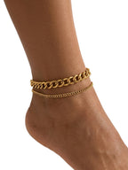 Stainless Steel Cuban Anklet Set with stainless steel details | JL7425-01 | image 2