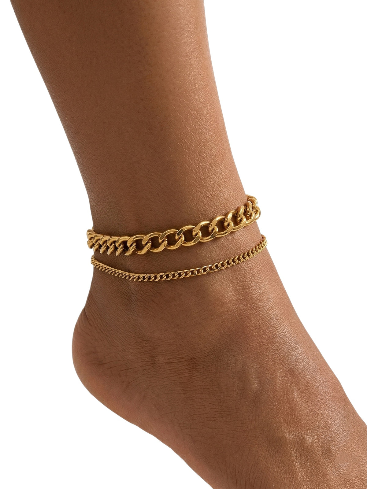 Stainless Steel Cuban Anklet Set with stainless steel details | JL7425-01 | image 2