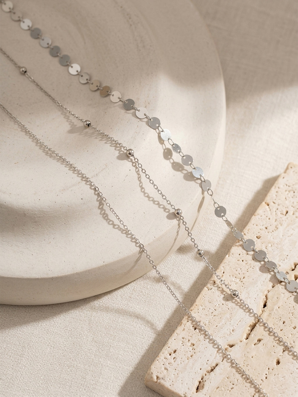 Silver-Tone Triple-Layer Sequin Waist Chain Set with zinc-alloy details | BCN0827-02 | image 3