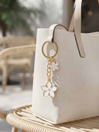 White cherry blossom keychain with floral accents | KCA070-11 | image 3