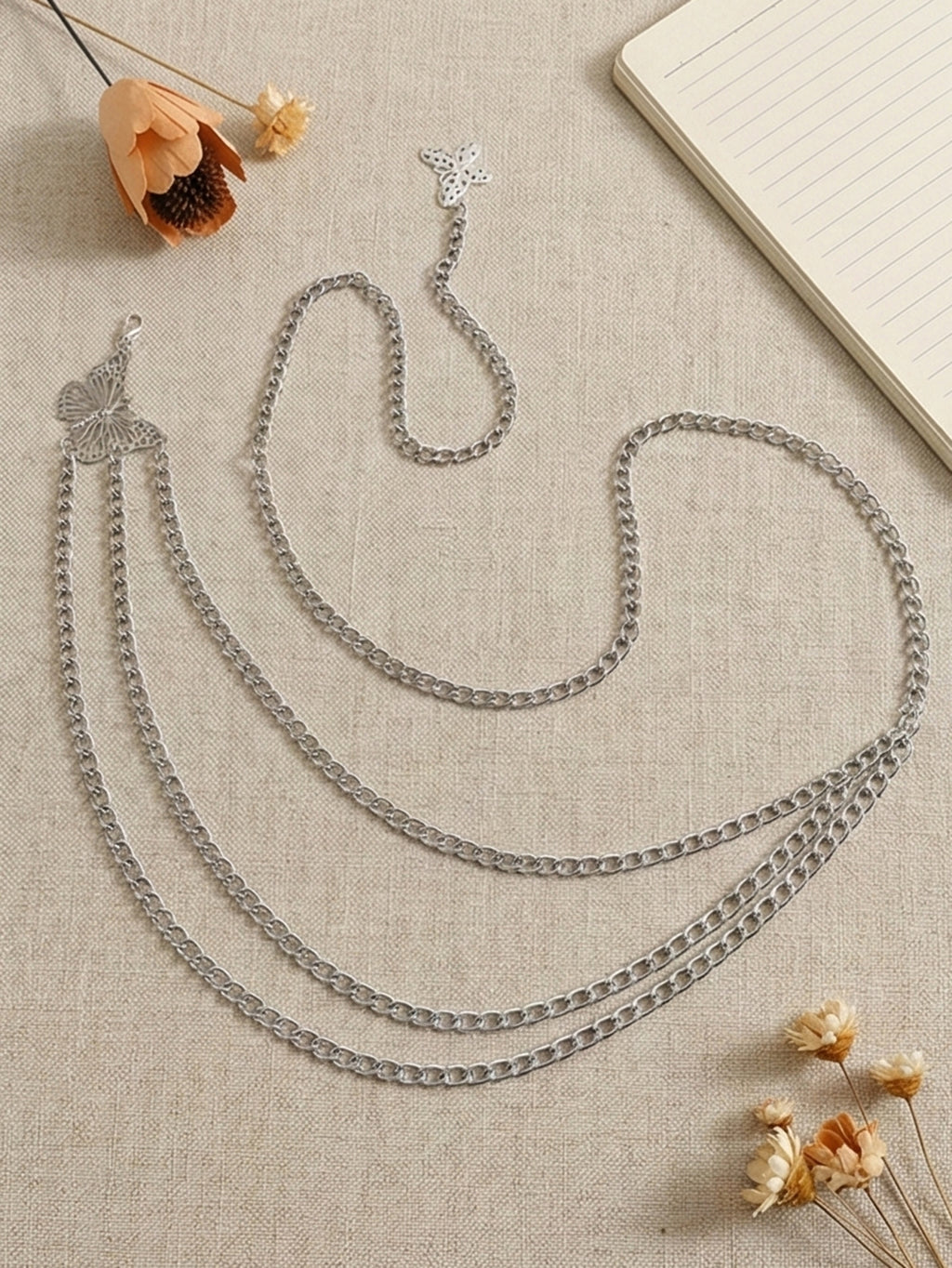 Silver-Tone Chunky Butterfly Waist Chain with zinc-alloy details | BCN0241-02 | image 3