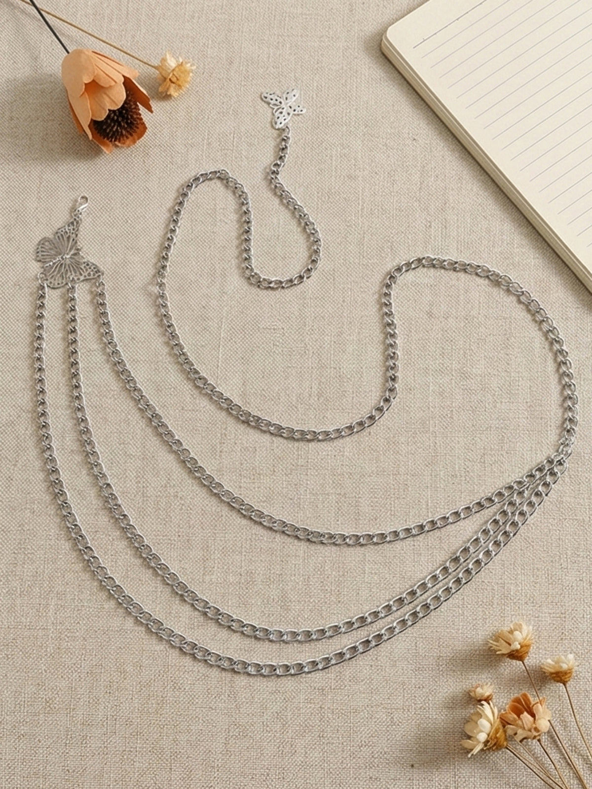 Silver-Tone Chunky Butterfly Waist Chain with zinc-alloy details | BCN0241-02 | image 3