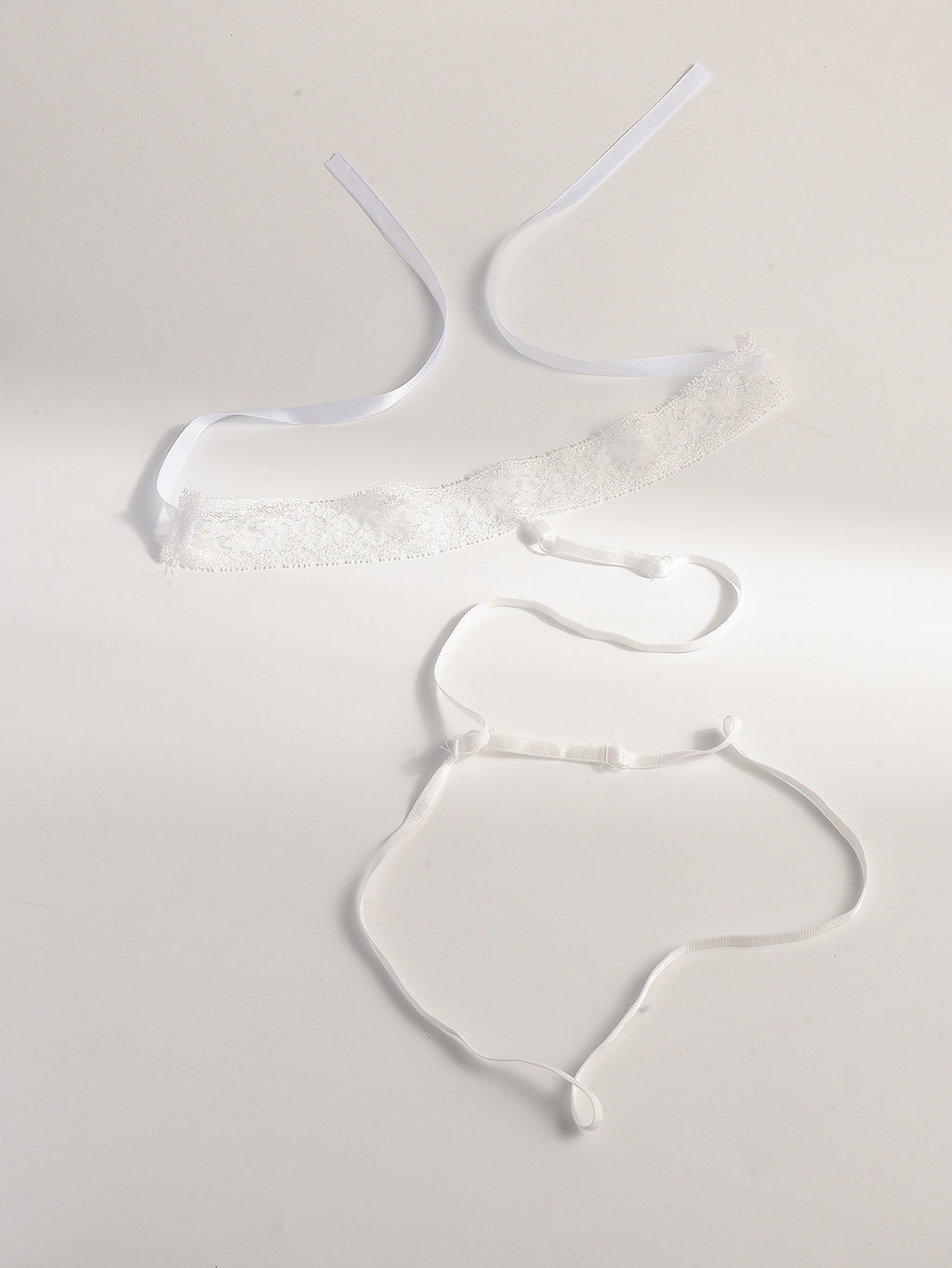 White Lace Garter Body Chain with polyester straps | BCN0755-01 | image 3