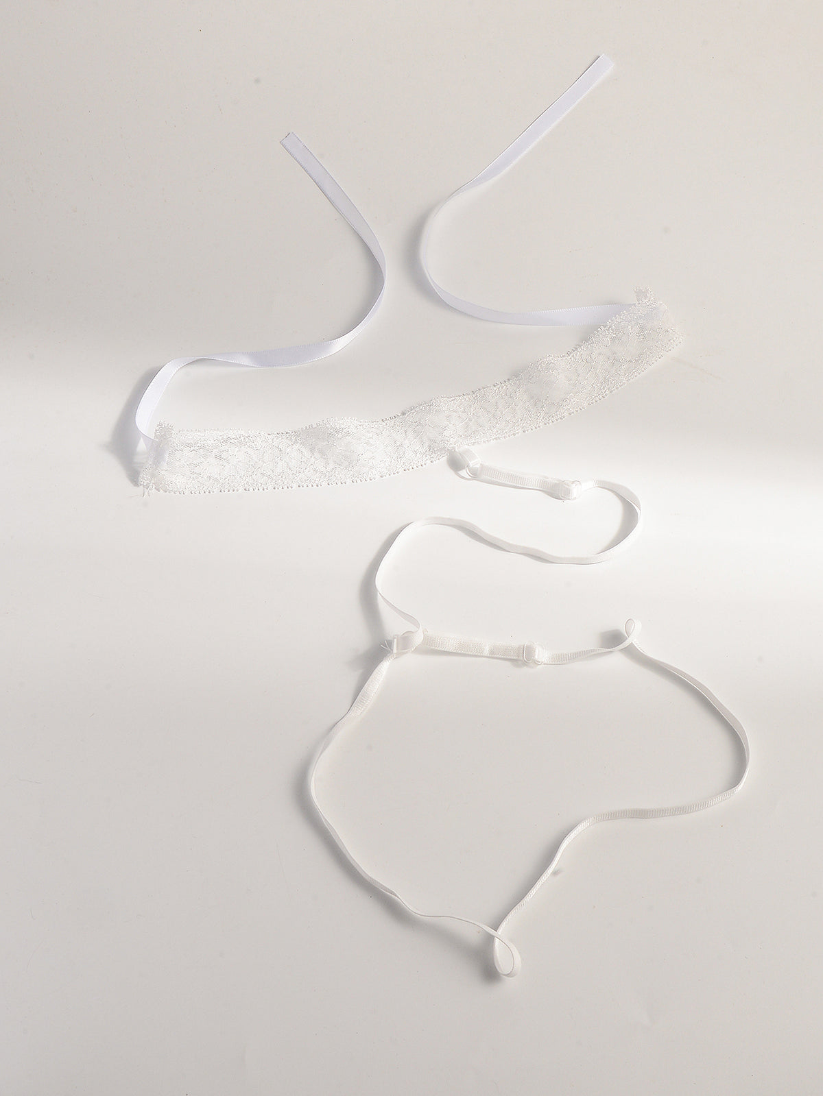 White Lace Garter Body Chain with polyester straps | BCN0755-01 | image 3