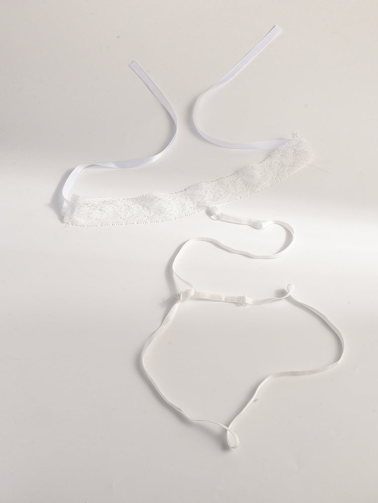 White Lace Garter Body Chain with polyester straps | BCN0755-01 | image 3
