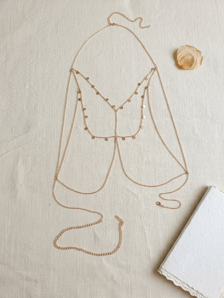 Gold-Tone Costume Body Chain with zinc-alloy details | BCN0201-01 | image 3