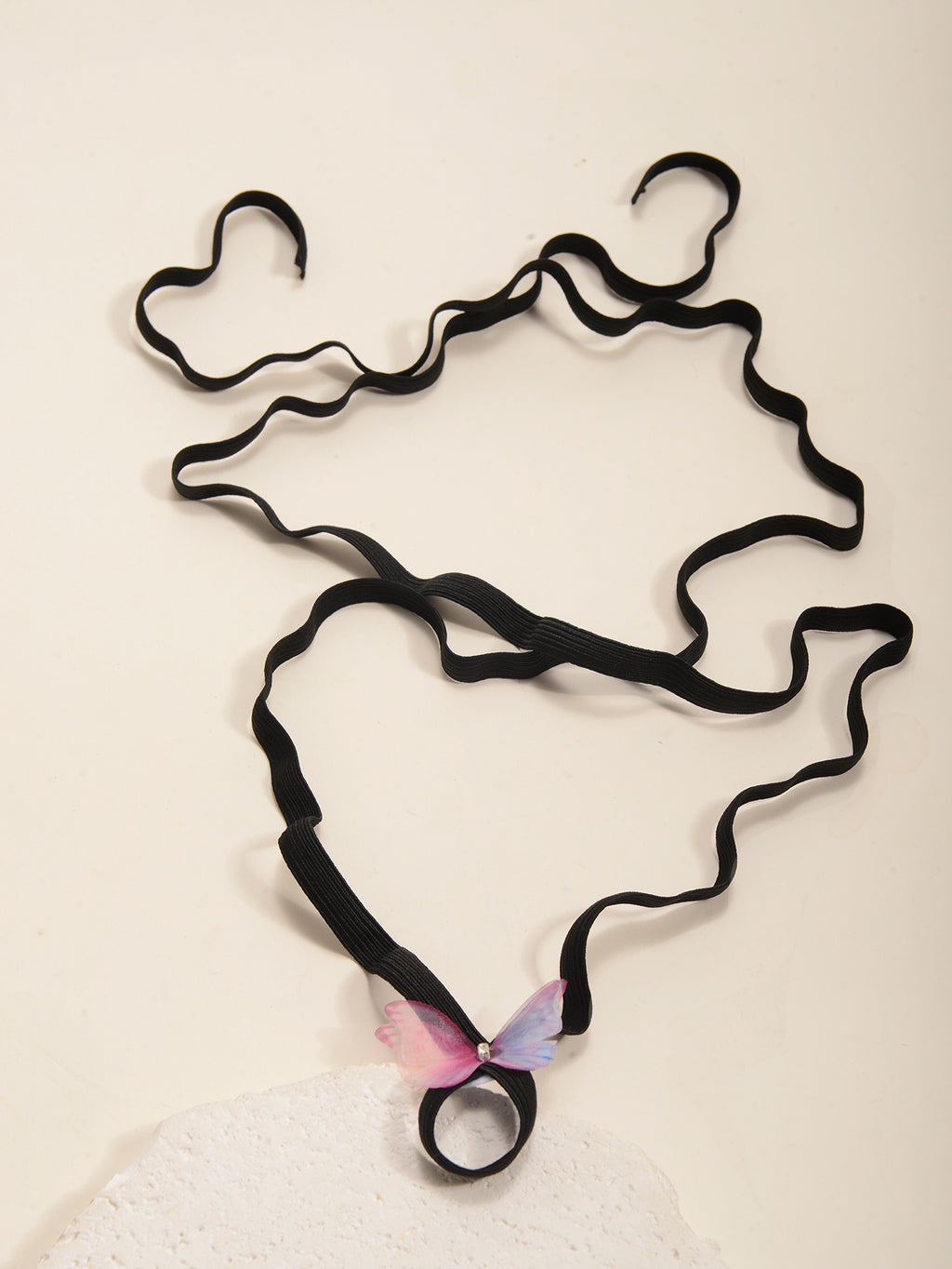 Blue Magenta Butterfly Wrap Anklet with elastic band details | JL7403-01 | image 3